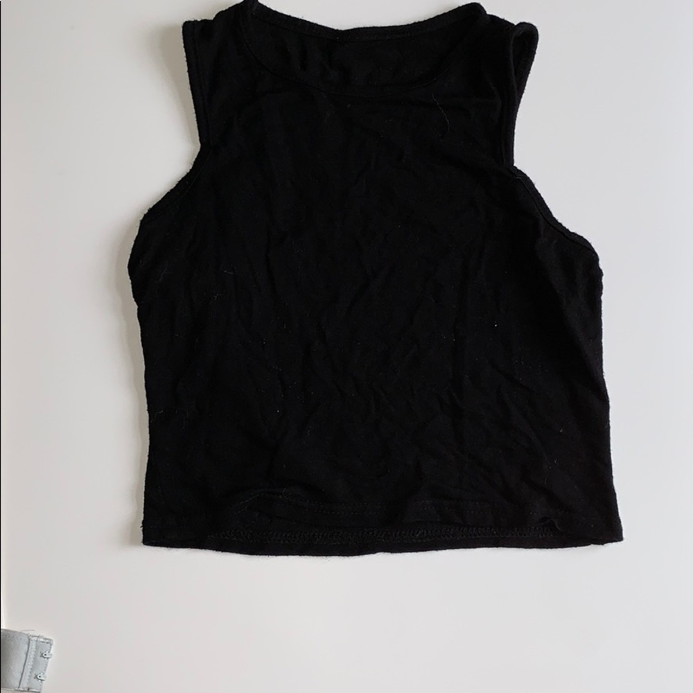 Basic plain black crop top